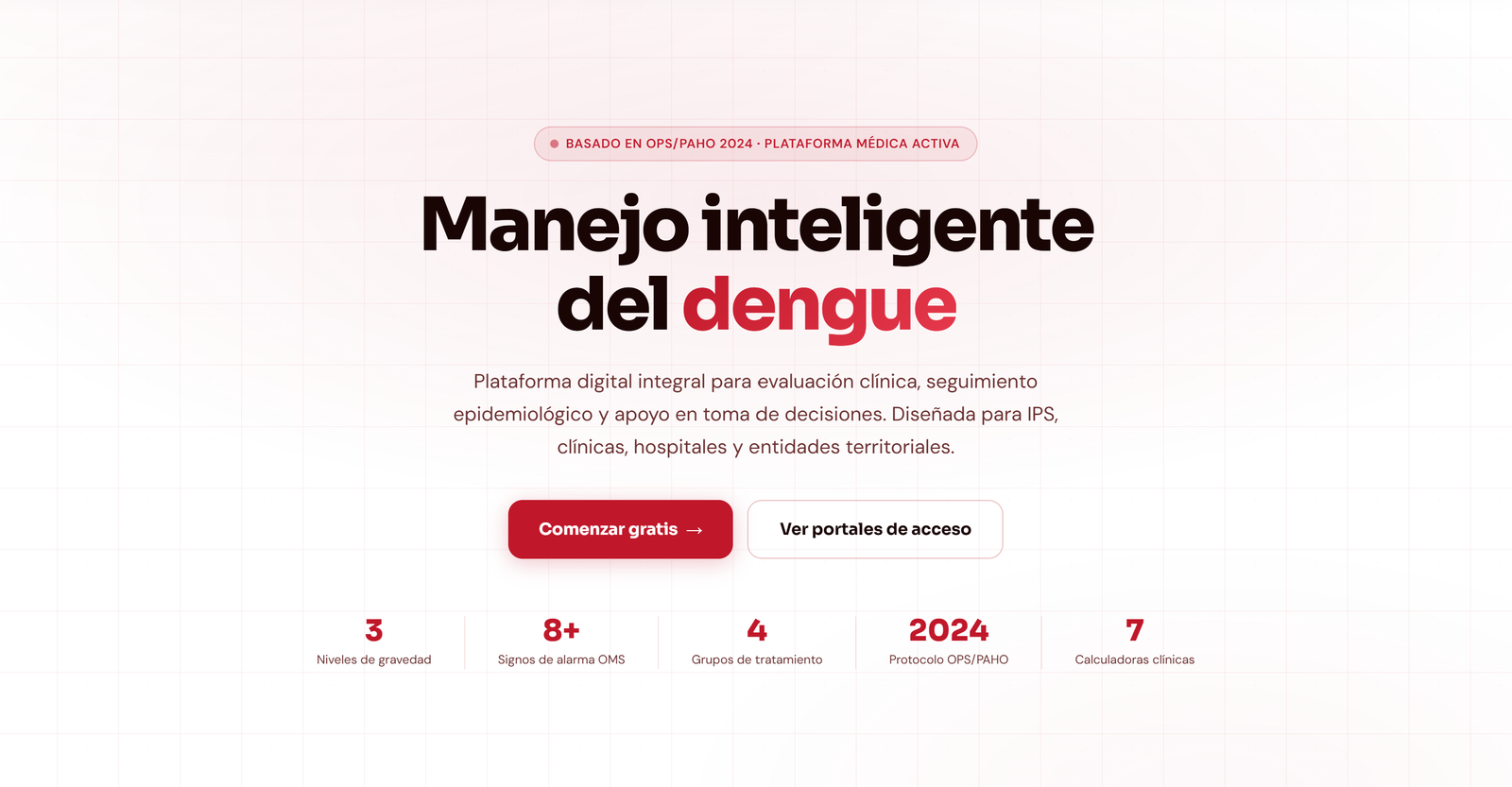 DengueCare — panel de gestión clínica del dengue
